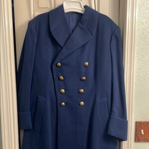 Ladies  vintage Navy Double-Breasted wool Coat